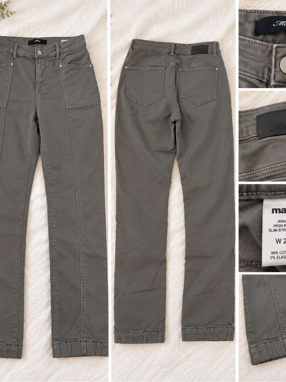 Mavi Anna High-Rise Slim Straight Jeans – Grey – Size 27/28